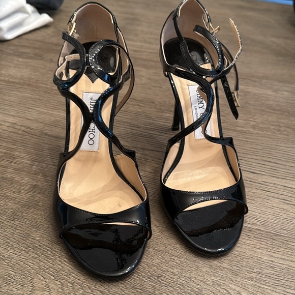 Jimmy Choo Lang 100MM Size 38.5 in Patent Leather Black - Picture 2 of 6